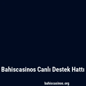 Bahiscasinos Canlı Destek Hattı